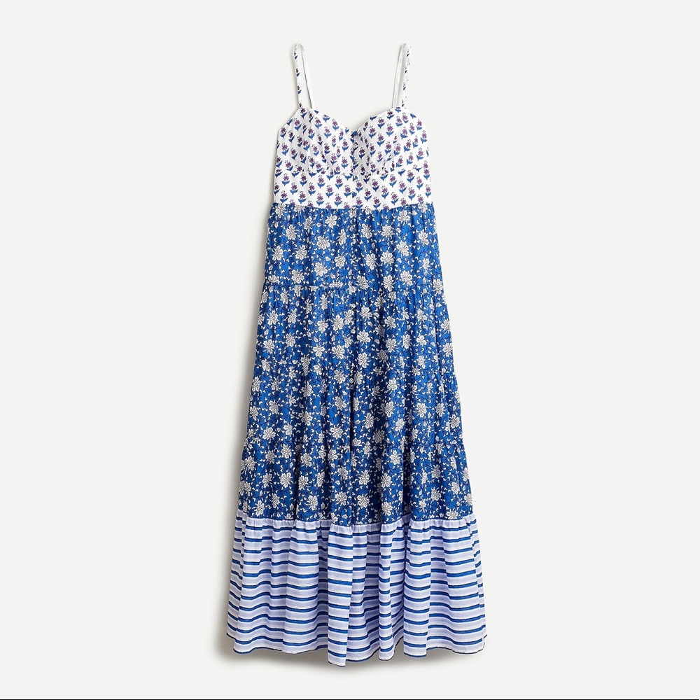 🆕💕HP💕{J.Crew} Button-Front Mixed Block Print Maxi - Picture 10 of 16